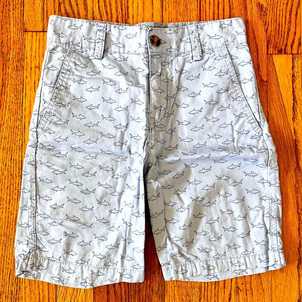 Craft + Flow Boys Shark Print Blue Shorts Sz 6